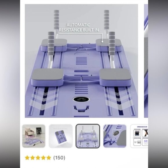 Lhanel - Pink Pilates Exercise Board with Resistance Bands - Picture 3 of 9